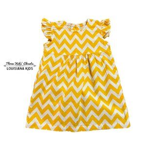 Southern Sunshine Kids 12m Yellow Chevron Print Dress